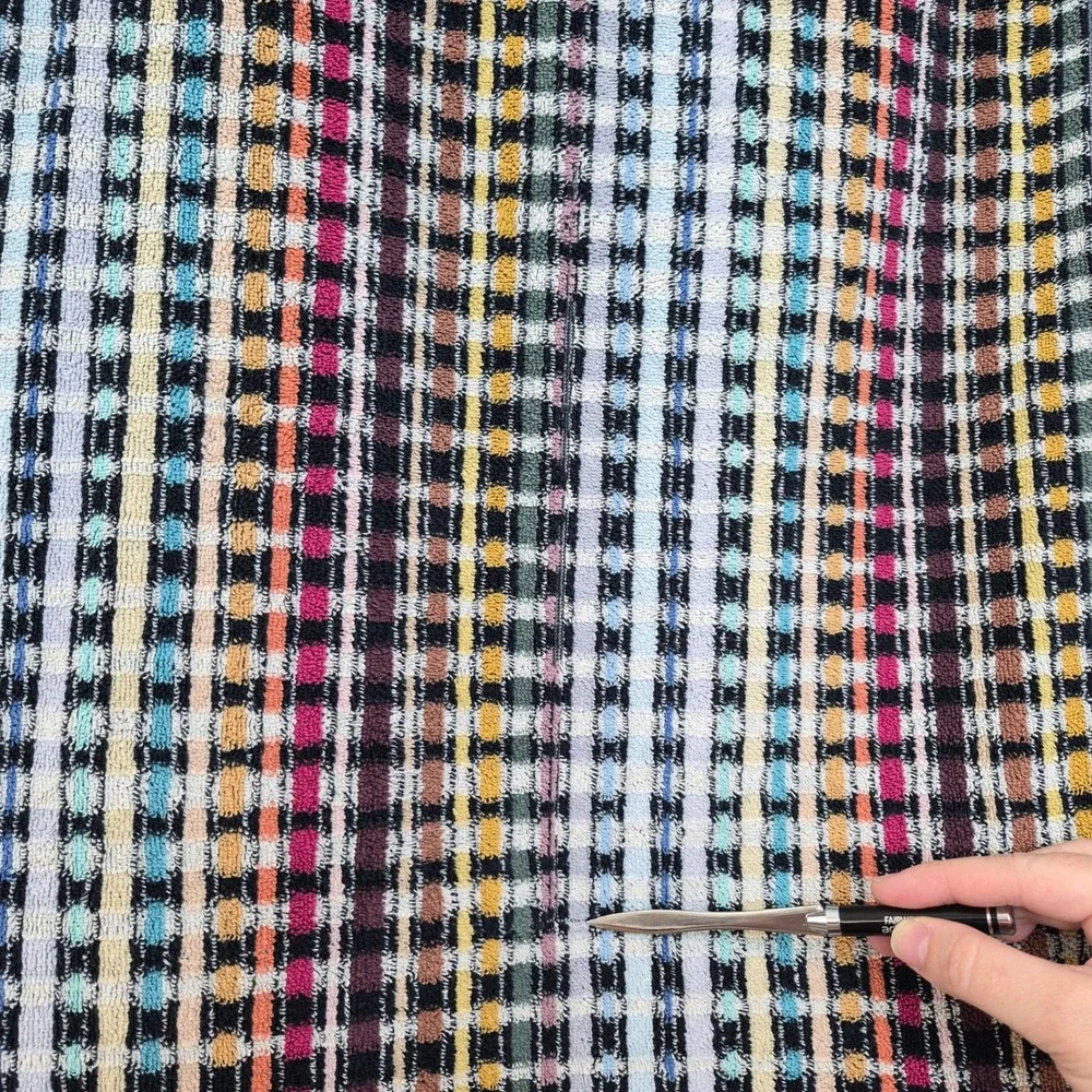 Missoni Home Bath Towel Set 4 Multicolor Jacquard‎ Micro Plaid Grid Italy 55x35